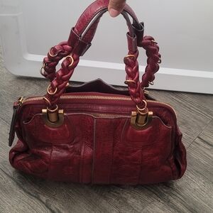 Chloe Heloise Deep Red Leather Shoulder Bag